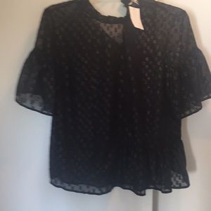Sheer black baby doll top
